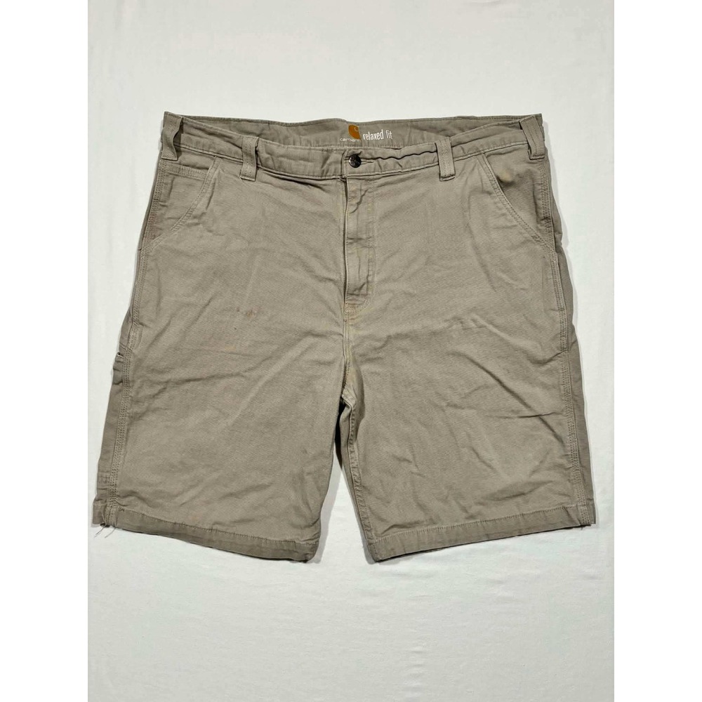 Carhartt Mens Tan Relaxed Fit Canvas Work Shorts Size 40 Khaki Utility